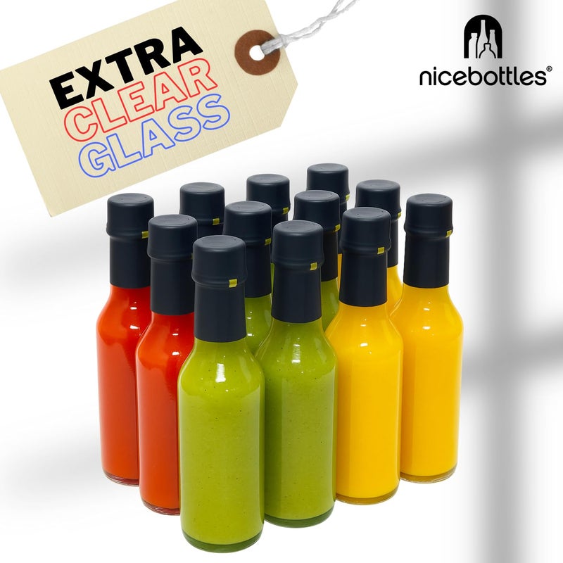nicebottles Clear Glass Woozy Bottles with Shrink Capsules, 5 Oz, Case of 12 - Image 3